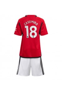 Manchester United Casemiro #18 Babytruitje Thuis tenue Kind 2023-24 Korte Mouw (+ Korte broeken)